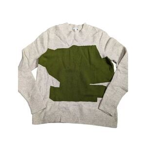 COS men's wool color block knitted crew neck sweater Small